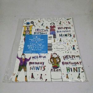 Vintage American Greetings Helpful Birthday Hints Gift Wrap Sheets-Funny-NEW